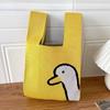 Spring Story Korean Style Knit Tote Bag with Cute Floral Design - Perfect Employee Souvenir