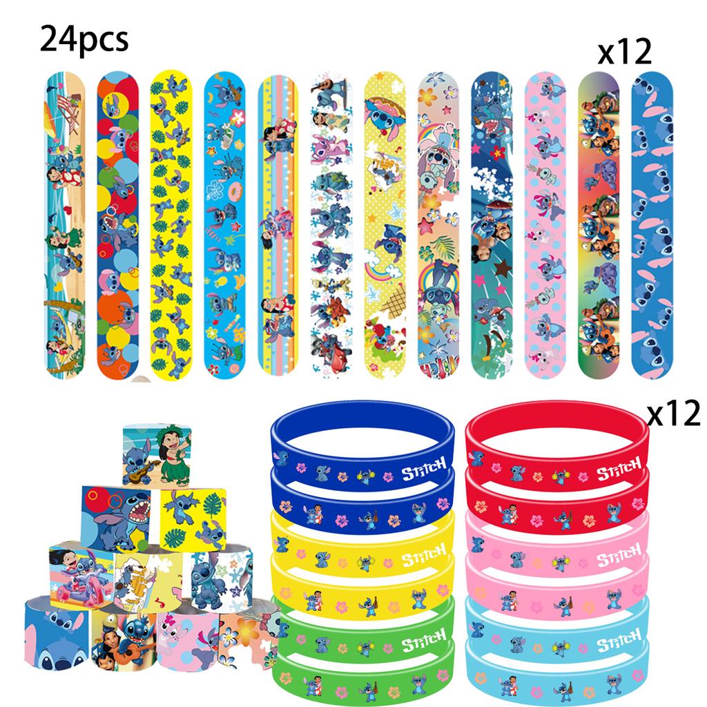 Lilo Stitch Kids Birthday Party Favors Gifts Slap Bracelets Stamps Reusable Straws Keychains Gift Bag Pinata Filler Baby Shower