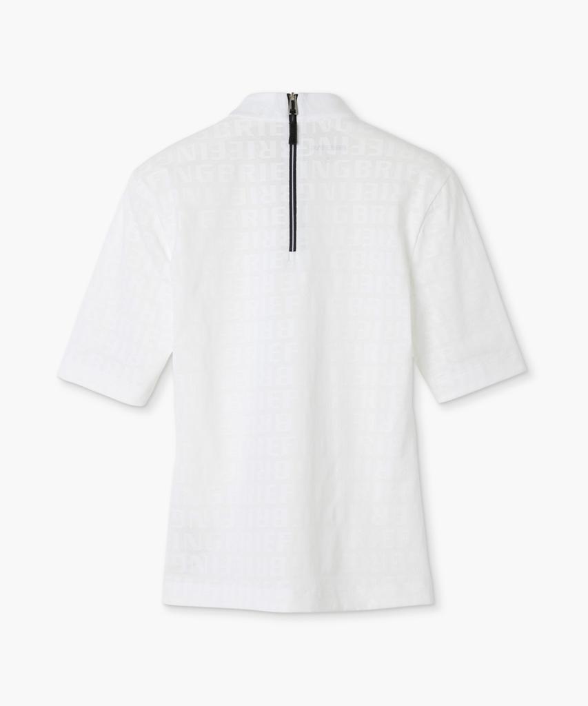 Beulipinggolpeu Women'S Logo Jacquard High Neck Short Sleeve_White