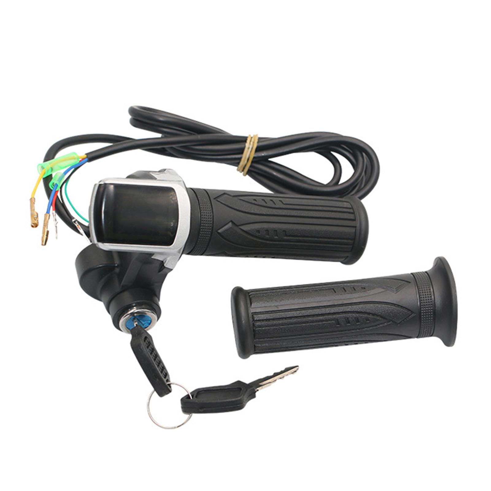 

24V 36V 48V Electric Bike Twist Grip Throttle with LCD Battery Display Electric Bicycle Throttle Grip with Power 36V