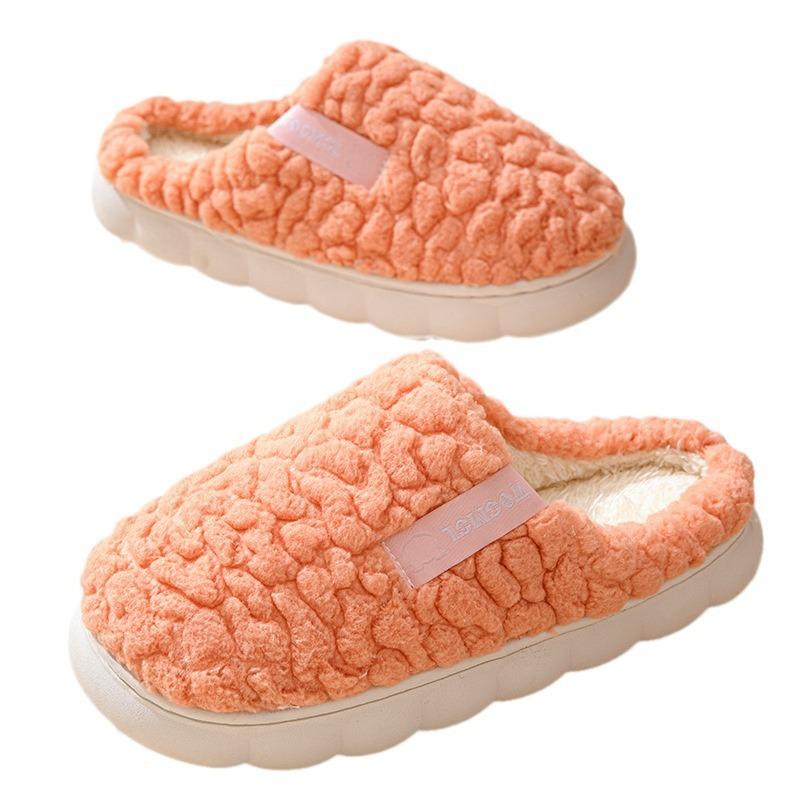 Cotton slippers women's winter new velvet warm slippers couple cotton shoes non-slip silent cotton mop slippers