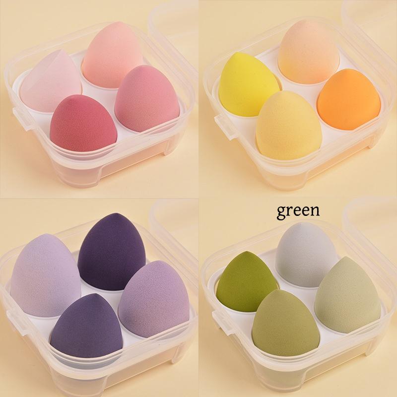

Набор из 4 штук Милые Яйца для Красоты Замачивание Воды Пуховка для Пудры Инструменты для Макияжа Спонж для Макияжа Pack of 4 [with box] зелёный