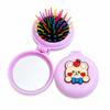 Cute Bear Foldable Hair Brush with Mirror, Compact Travel Detangling Hairbrush, Portable Pocket Hair Comb for Women, School, Office & Travel