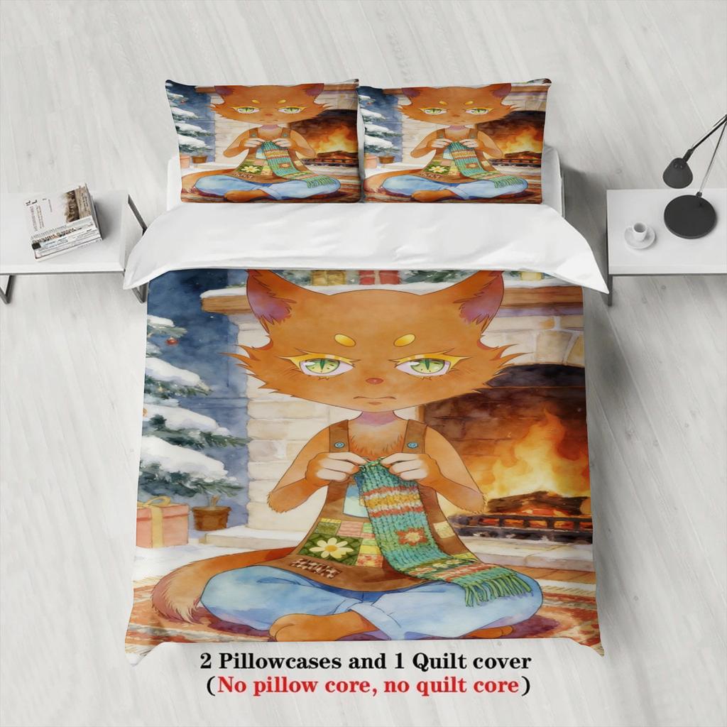 Cute Bedding Set Softville Cozy Town Fern The Quilt Fox With Duvet Cover  Pillowcase For Children'S Bedroom Decor