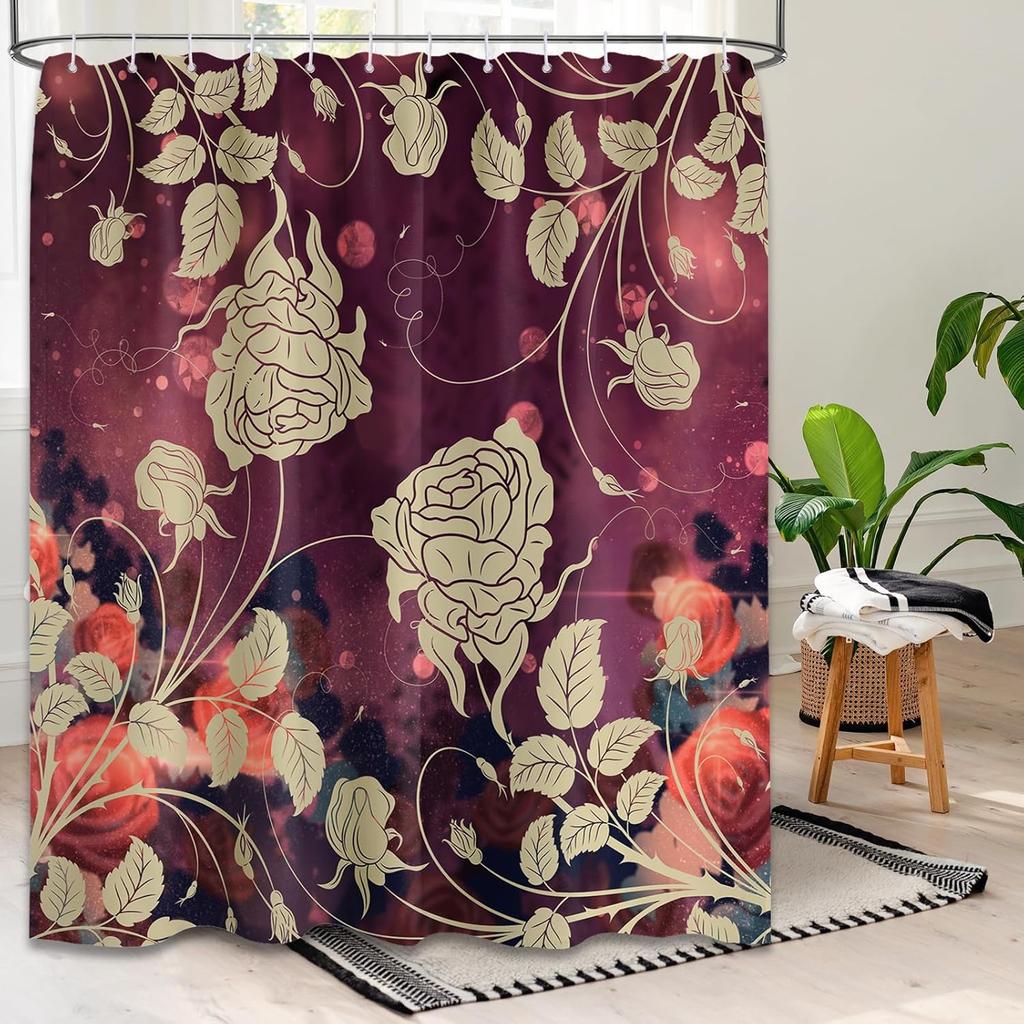 Elephant Shower Curtain,  Animal Shower Curtains for Bathroom Decor Africa Safari Ocean Bath Curtain Set, Waterproof Fabric with