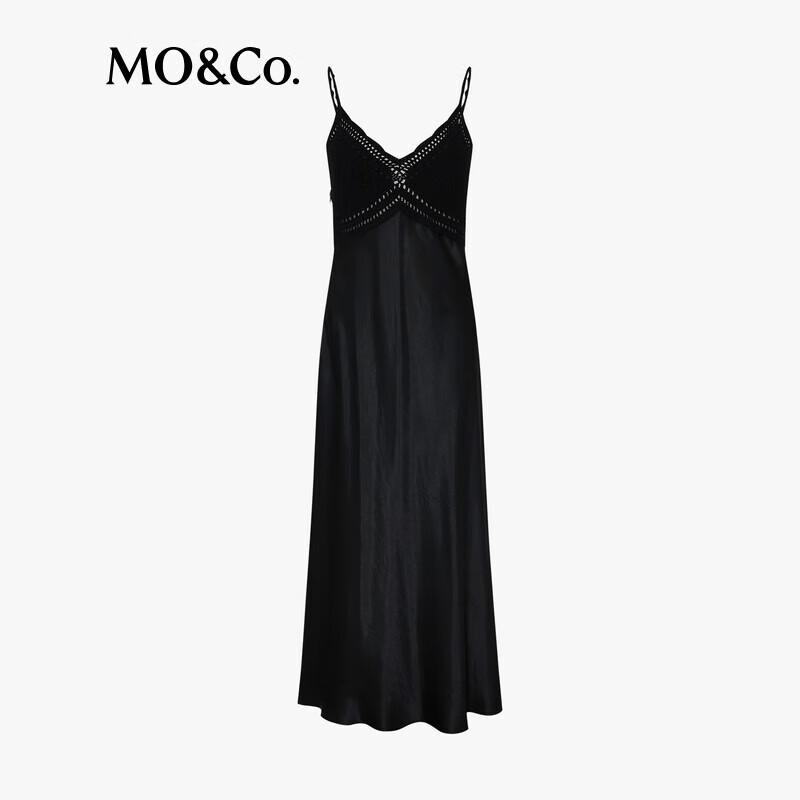 MO&Co. Elegant Backless Knit Little Black Dress