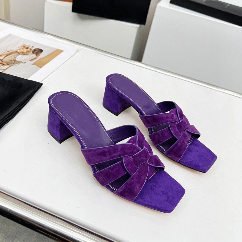 

Fashion Summer sandals, women s large-sized flat one-line square toe casual hollow beach shoes, high-end velvet slippers T50 35