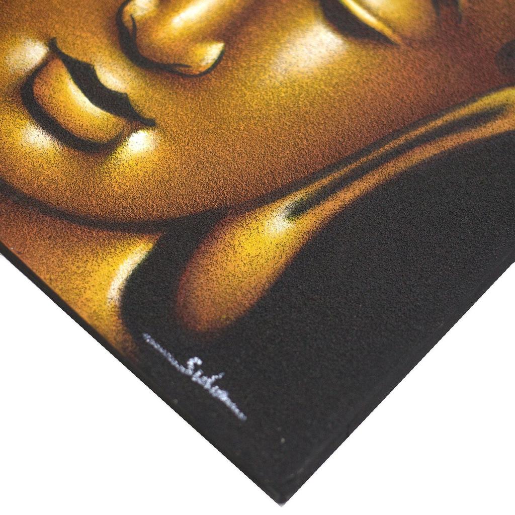 Buddha Canvas Wall Art - Gold Sand Finish