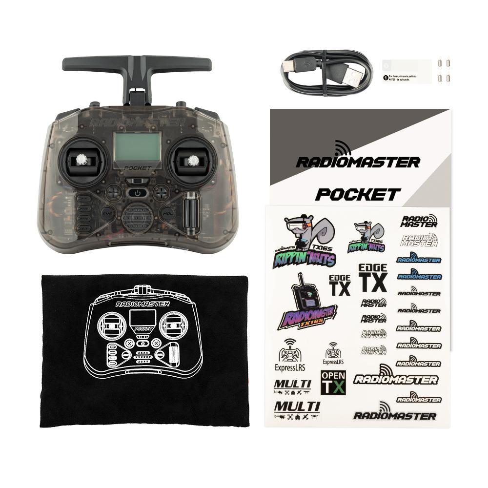 Radiomaster Pocket Hall Gimbal Transmitter M2 Remote Control ELRS CC2500 Lightweight Built In LED Light Foldable Antenna