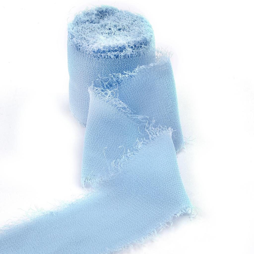 5M*4cm Handgefertigtes Ausgefranstes Satin-Chiffon-Seidenband für Hochzeitseinladungen, Verpackungen, Sträuße, Geburtstagsfeierdekorationen, Geschenke