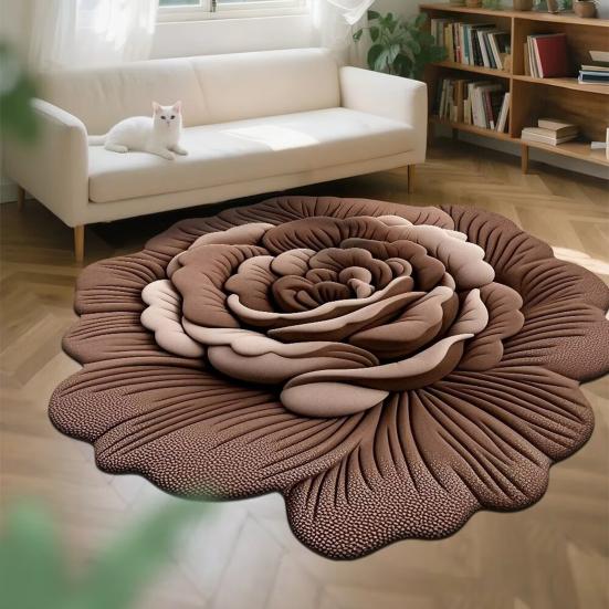 Килимок для підлоги Нековзкий Килим з квітковим візерунком 3D Реалістичний візерунок Килимок для ванної Супервбираючий Килимок для душу Швидкосохнучий М'який килим