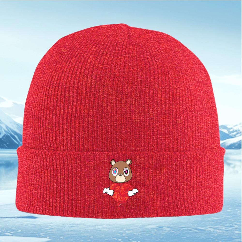 Bear holding broken heart Men Women Unisex Knitted Hat Beanie Pullover Cap Winter Thermal Warm Christmas Outdoor Cycling Hiking