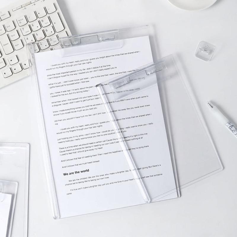 A5 Acrylic Clipboards, A4 Size Clipboard Folder for Form Document, Office School