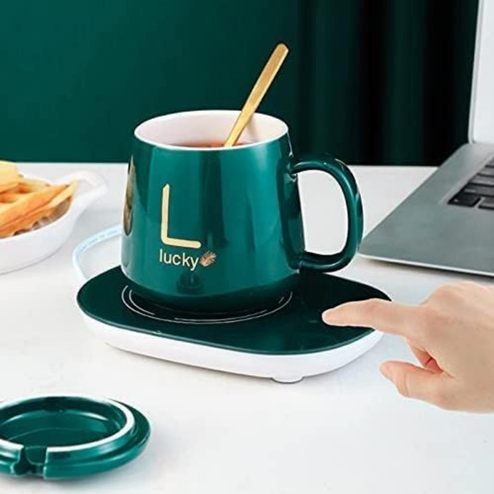 Smart Coffee Set Auto On/Off Gravity-Induction Mug Office Desk Use Candle Wax Cup Warmer Heating Plate (Up to 131 F/55C)