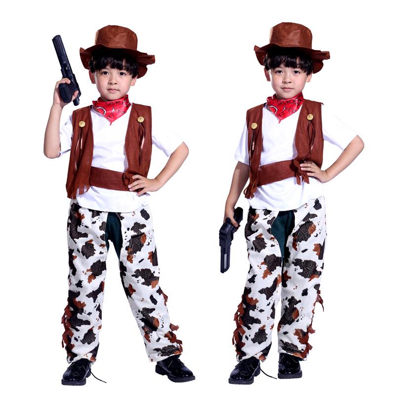 Men's and Women's Western Cowboy Halloween Costume for Adult Stage and Masquerade Events