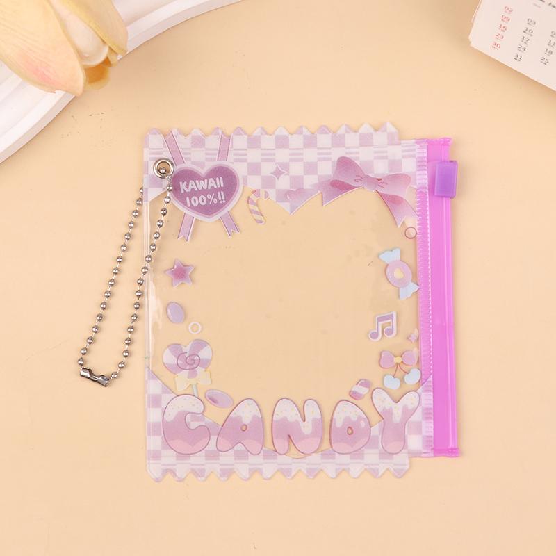 1Pc Cute Cartoon Transparent Bag 58Mm-75Mm Props Badge Storage Display Bag Protective Shell Card Bag Cover Candy Bag