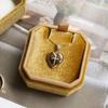 Heart Shape Cross Necklace In Stainless Steel With Gold Plating For Female Fashion Accessory
