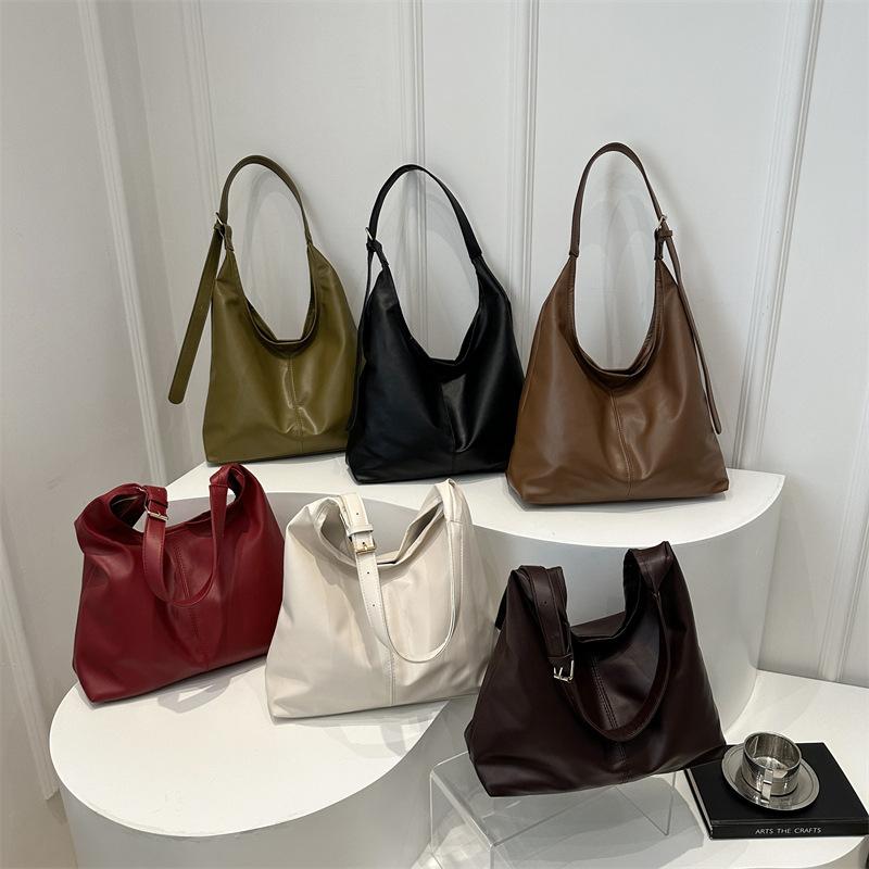 Women Tote Bag Large Capacity Pu Leather Waterproof Simple  Shoulder Bag