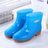 Fashion cotton water shoes adult rain shoes women's thickened rain boots rainy days fleece thermal rubber shoes overshoes non-slip