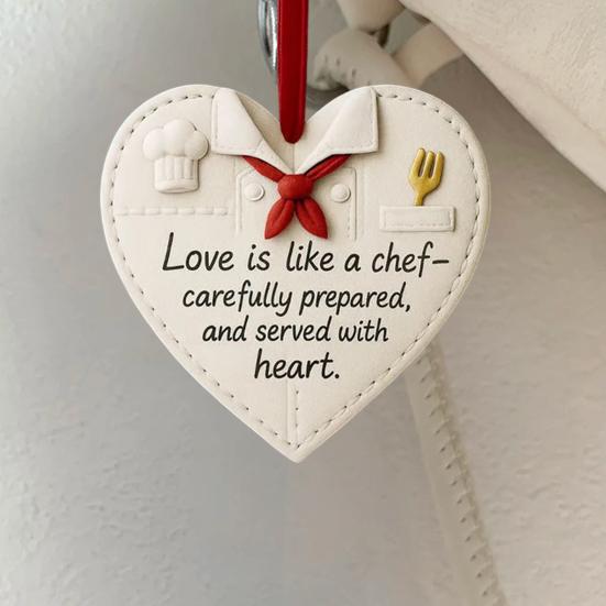 Heart Shaped Christmas Ornament 2D Acrylic Car Rear View Mirror Charm Love Is Like