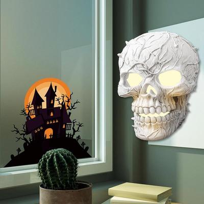 Halloween Solar Lights Outdoor Pathway Lights Skull Lamp LED Skeleton Lights Skeleton Pathway Lights Waterproof Ghost Lights