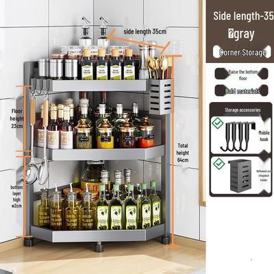 Étagère à épices pour plan de travail de cuisine en acier inoxydable