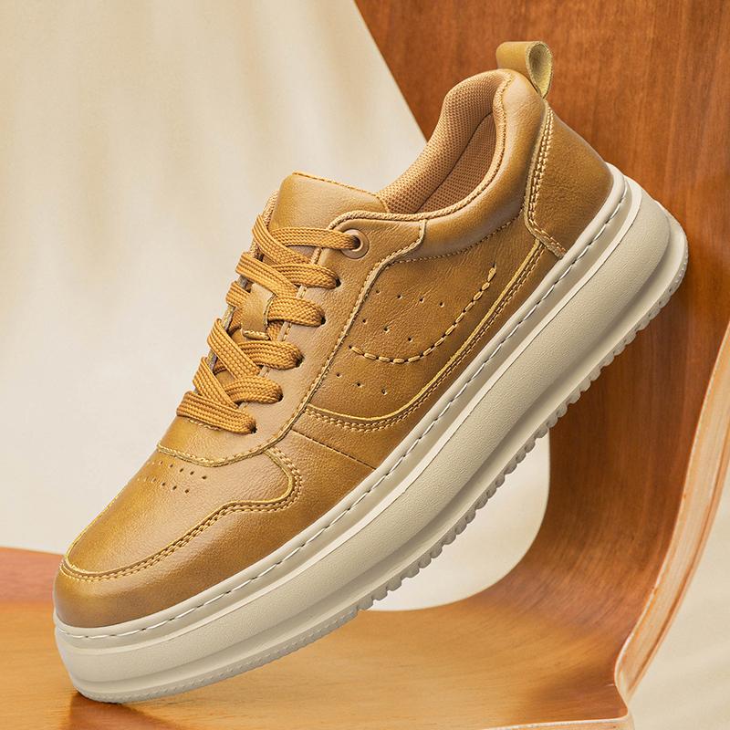 Trendmarke Lässige Echtleder Schuhe für Herren Dicksohlige Vielseitige Oxford Schuhe Hochwertige Schuhe Outdoor Wandersneaker