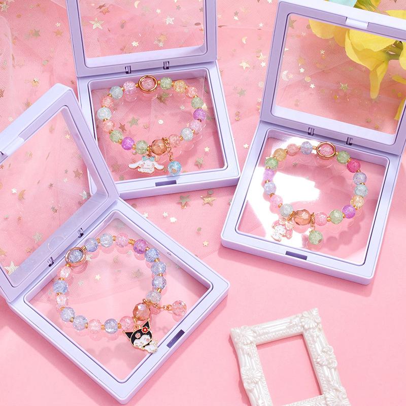 Sanrio Cute Cartoon Beaded Bracelet Kuromi Cinnamoroll Colorful Bead Bracelet Sweet Girlfriend Gifts Toys For Girls