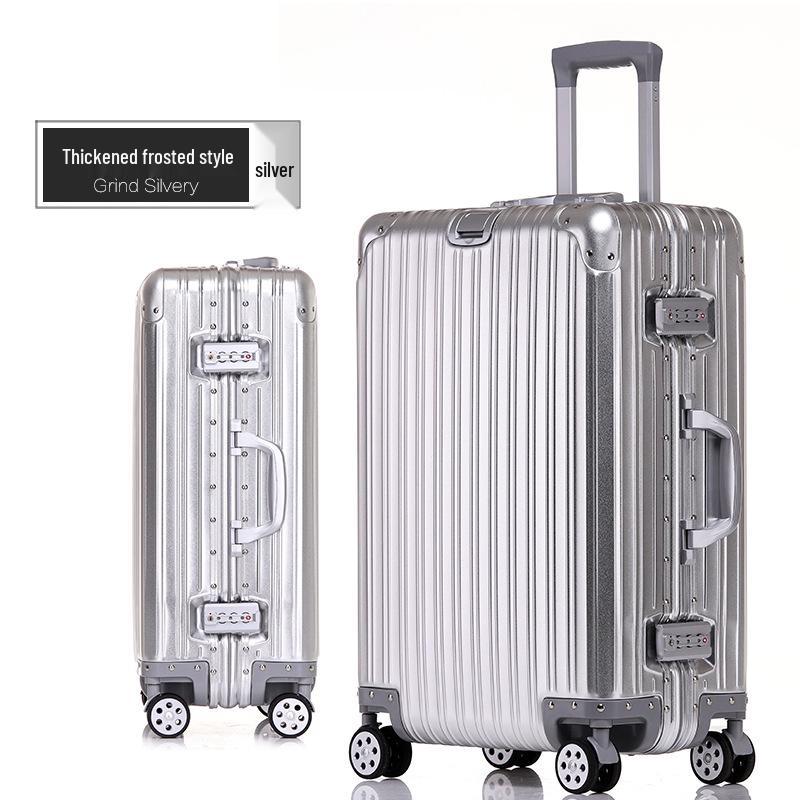 20-Inch Aluminum-Magnesium Alloy Carry-On Suitcase with Password Lock and Metal Frame
