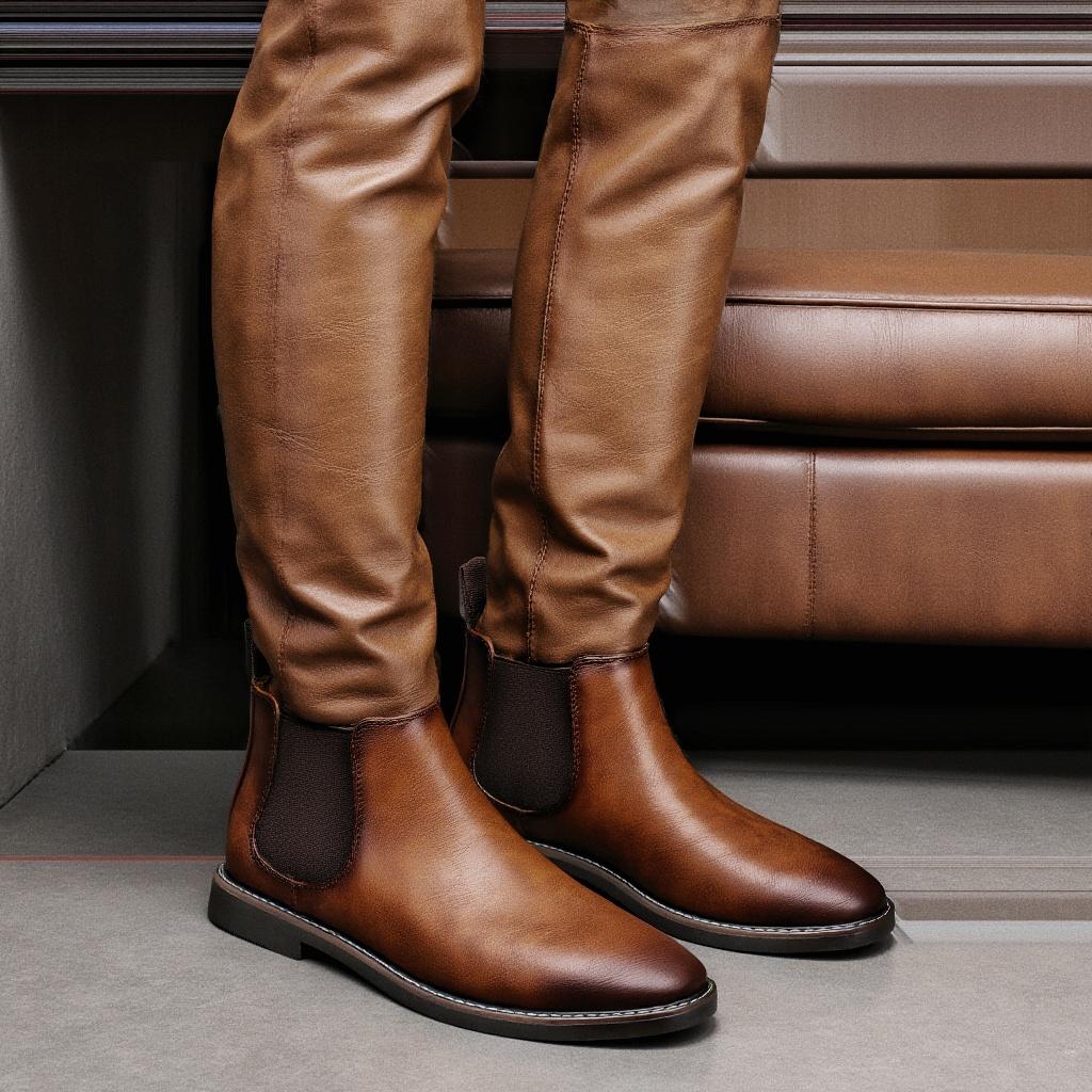 Stiefeletten Lässig Marke Retro 2026 Mode Bequem Chelsea Boots