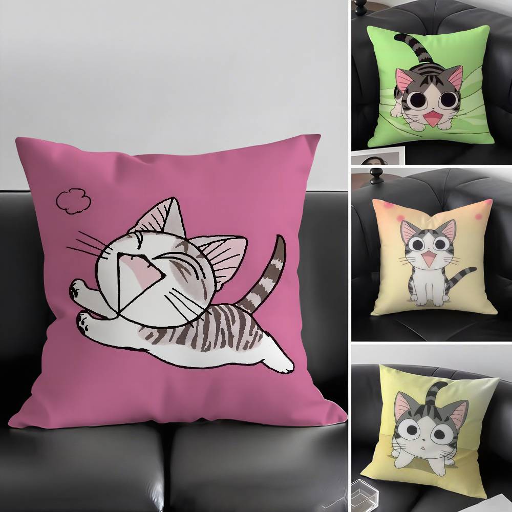 C-Chi'S Sweet Home Pillow Case Home Dorm Chair Back Short Plush Double-Sided Printing Office Nap Time Cushion Cover