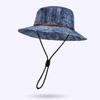 Breathable Sunshade Cowboy Hat Drawstring Sunscreen Basin Cap Sun Cap Denim Fisherman Hat  Hiking