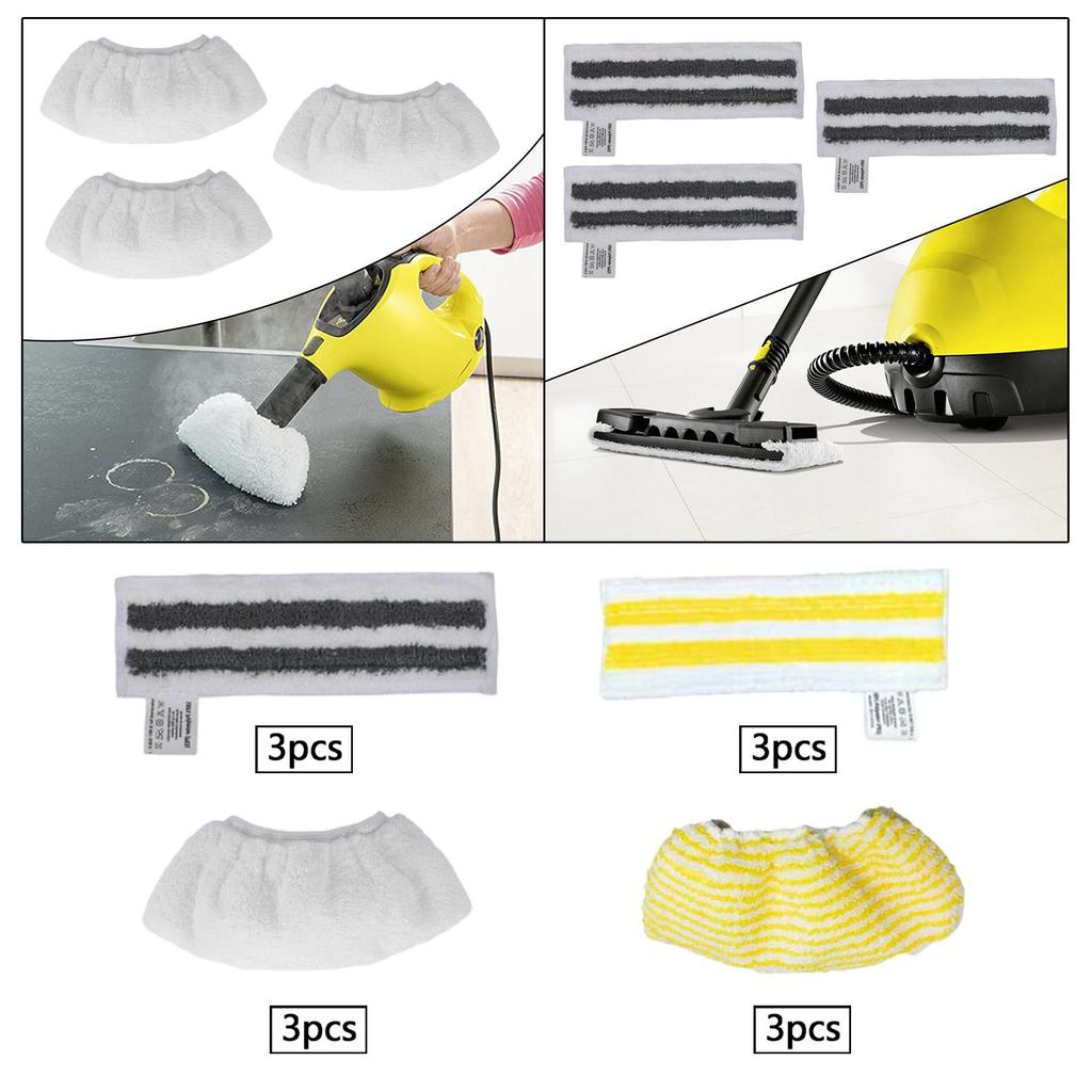 3Pcs Washable Cloth Mat Dry or Wet Pads Cleaning Pad Reusable Floor Mop Covers for Home Kitchen PVC Floor Tile Floor Wood Floor