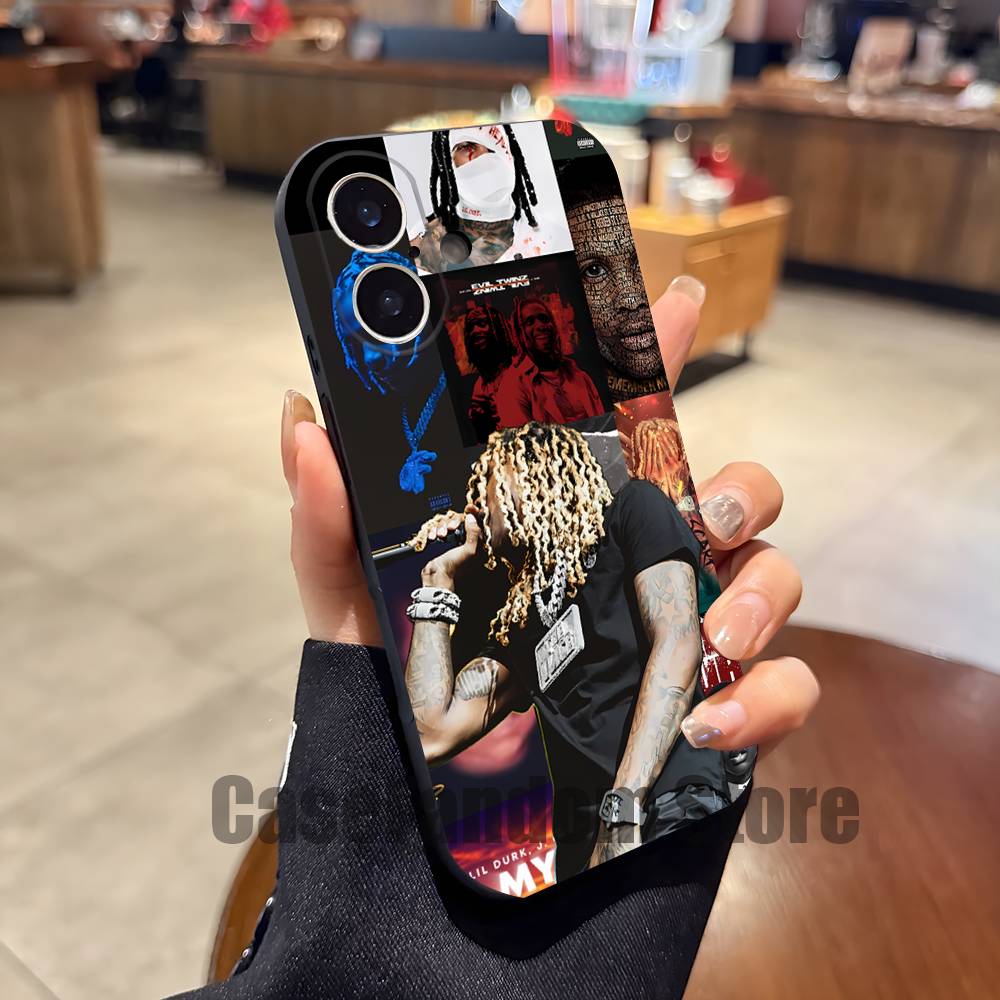 L-Lil Durk Deep Thoughts Wear-resistant Phone Case For iPhone 17,16,15,14,13,12,11,Pro,Max,Plus Black Soft Cover