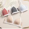 New Small-breasted Plaid Underwear for Women Without Steel Rims, Thin for Girls and Students, Not Empty Cup, Explosive Bra