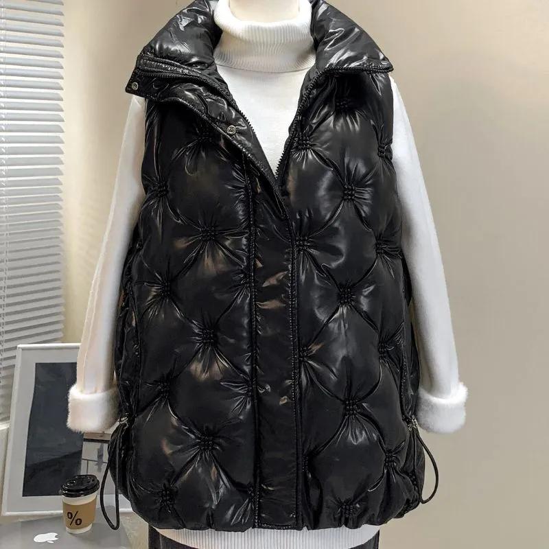 Autumn Winter Sleeveless Jacket Female Down Vest Duck Down Puffer Waistcoat Ultra Light Winderproof Outwear Women Gilet