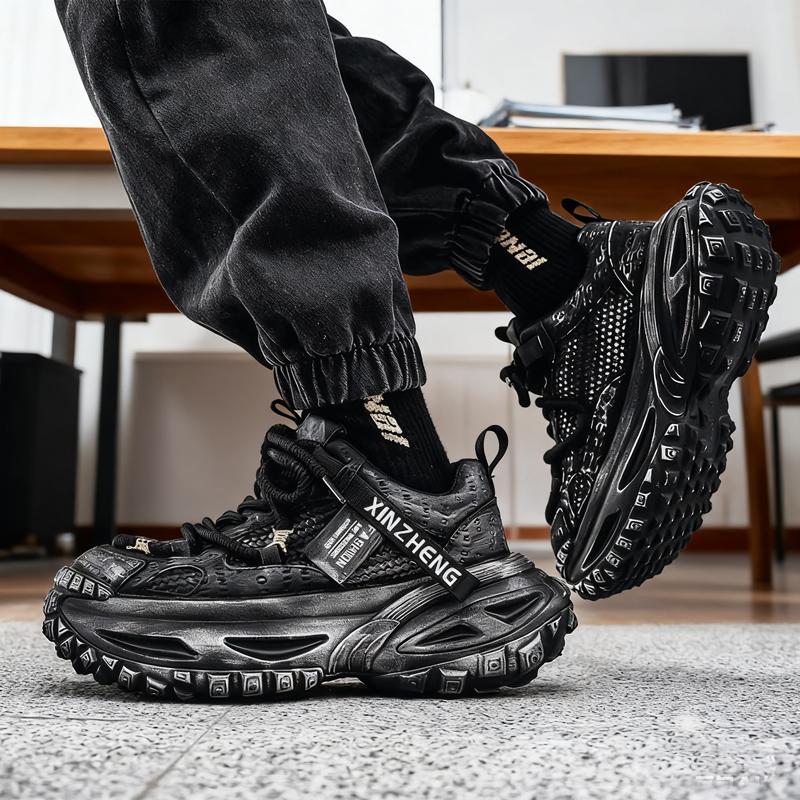 Herren klobige Sneaker lässig leicht vier Jahreszeiten atmungsaktiv weiche Sohle Outdoor Rennlauf Laufschuhe Student Geschwindigkeits Sportschuh