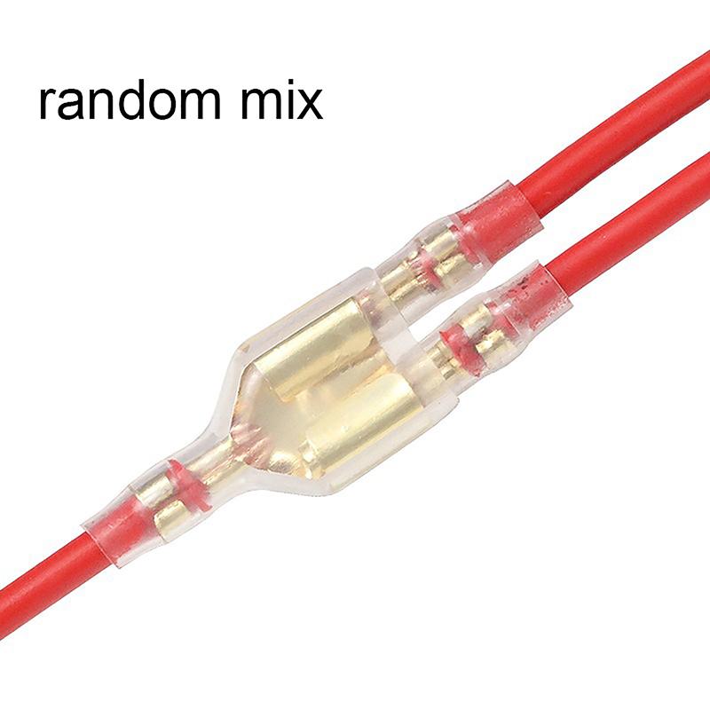 60Pcs Car Electrical Wire Connector Diameter 4Mm Female Male And Case Cold Press Terminal 1In2Out Bullet Crimp Terminal
