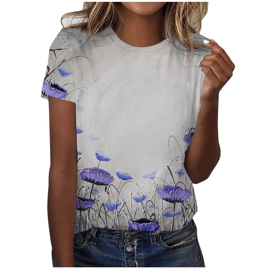 Women's T-Shirts Dandelion Flower 3D Printed Casual O-Neck Short Sleeve T Shirt Y2k Harajuku Tees Tops Female Clothing