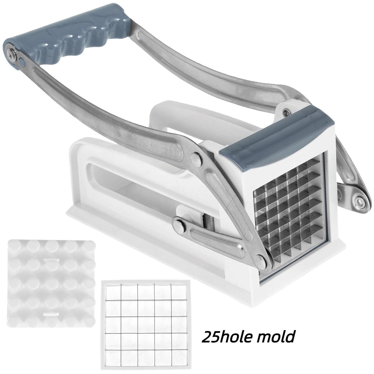 

Машина для нарезки картофеля фри из нержавеющей стали, основа на присоске, портативный и многофункциональный ручной инструмент для нарезки продуктов
