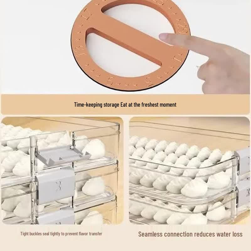 Multi-functional 3-Layer Dumpling Freezer Storage Box