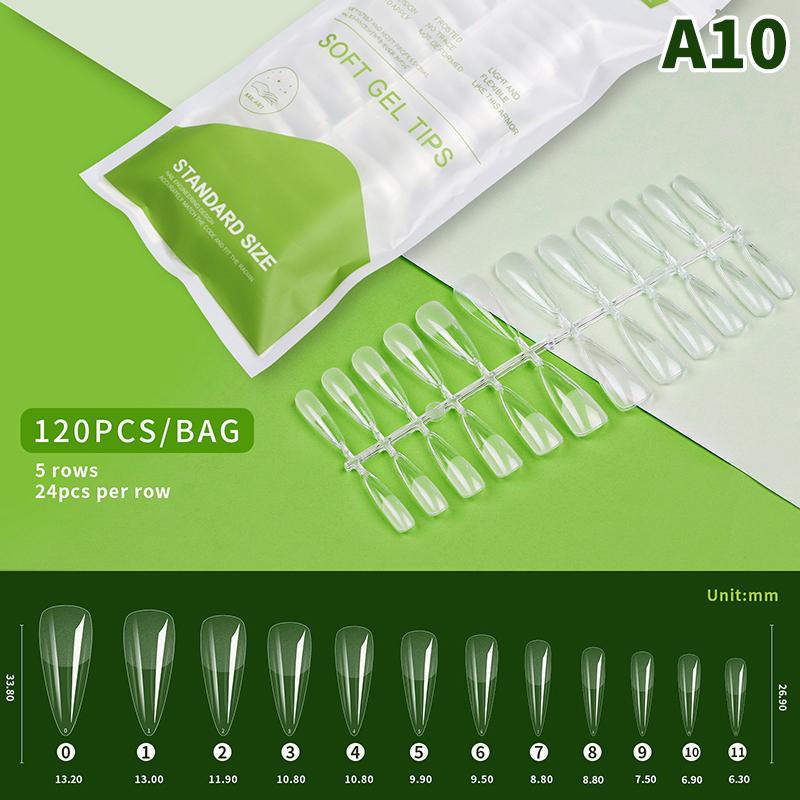 120 szt./worek W pełni Przezroczysty Kształt Migdała Kropla Wody Noszenie Manicure Baletowy Kwadratowy Krótki Naszywka na Paznokcie Matowa Naszywka Przedłużona Naszywka na Paznokcie