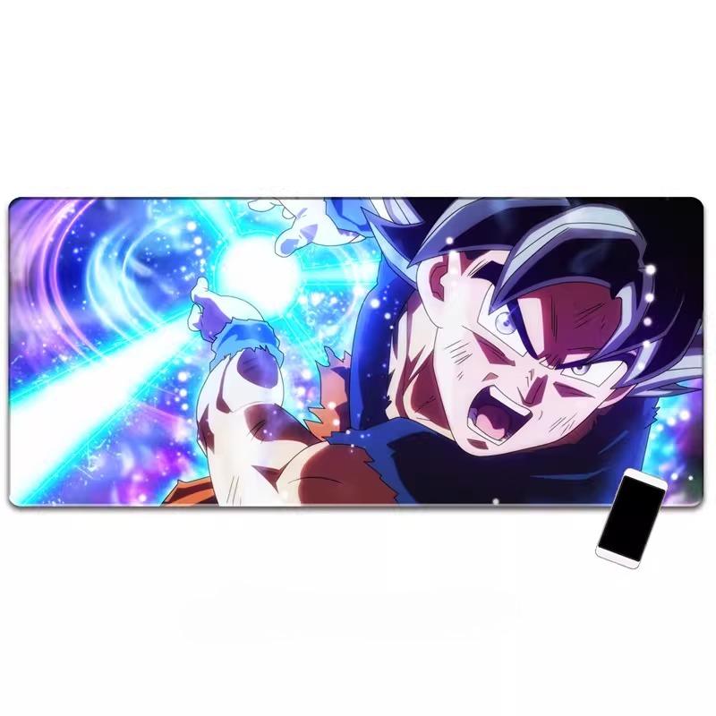 Boys Super Popular Dragon Ball Series Son Goku Printed Leather Mouse Pad yawed Edge Lock Computer Desk Keyboard Pad Children Learn To Write Desk Pad