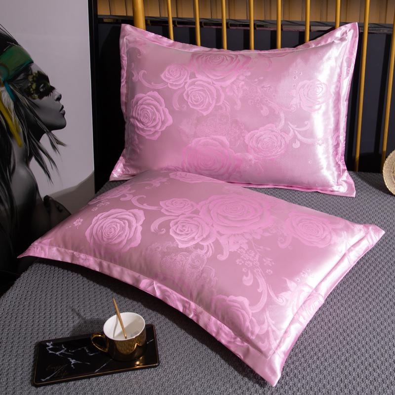 Summer Ice Silk Jacquard Pillowcase for Student Dormitory