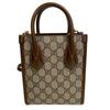 Gucci Interlocking G Mini Tote Shoulder 2WAY GG Supreme PVC Handbag Brown PVC Women Used