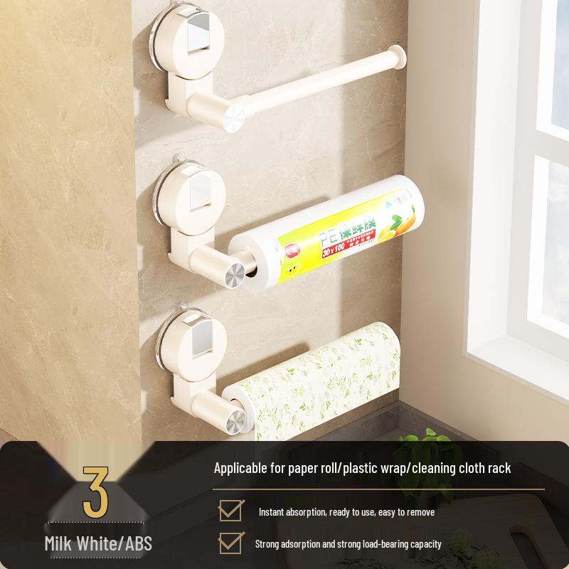 No-Punch Wall-Mounted Kitchen Roll & Cling Film Holder