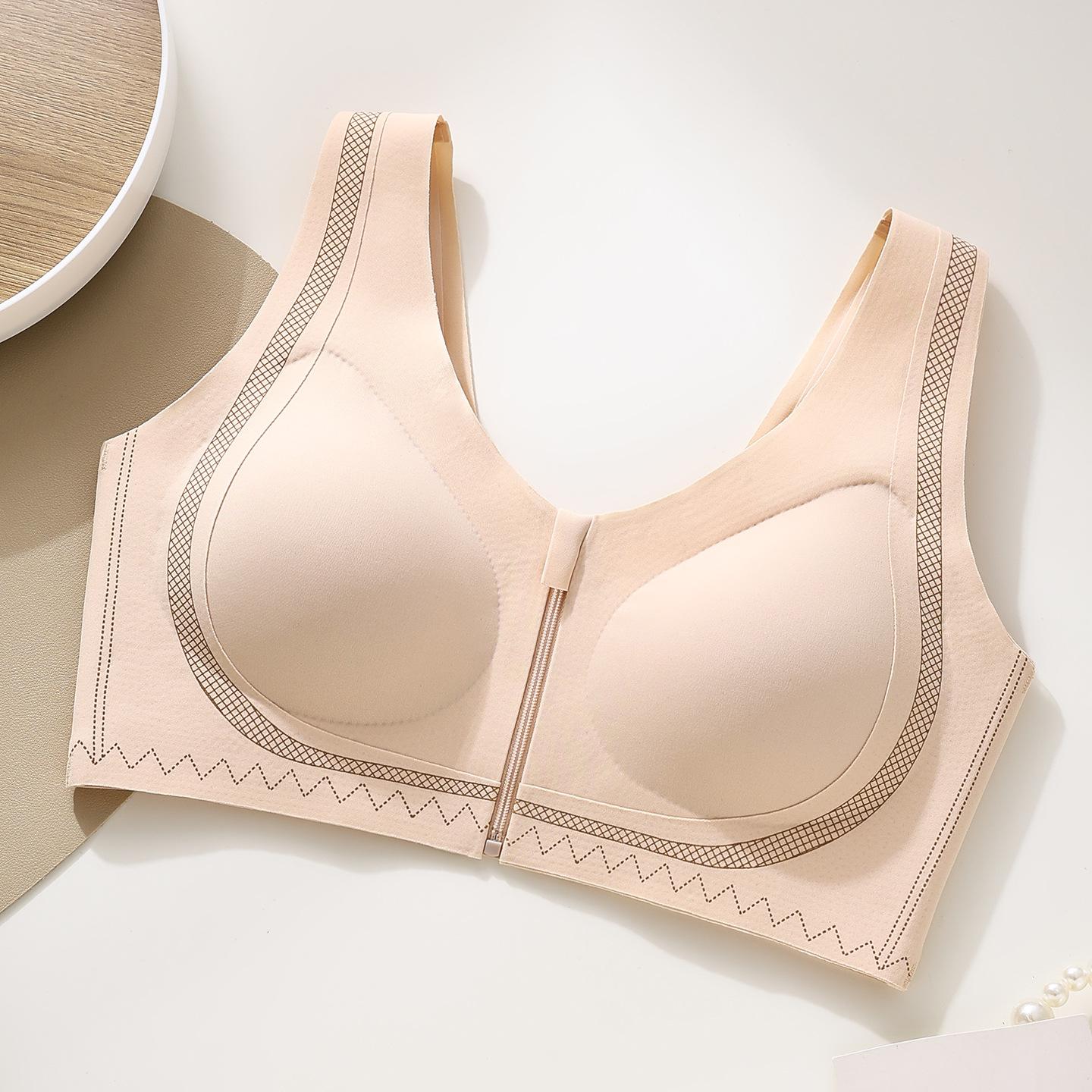 

The front zipper of the new product is easy to wear and take off, seamless and shockproof, adjustable steel-rimless bra gathers, comfortable and thin. m (recommended 42.5-50kg )