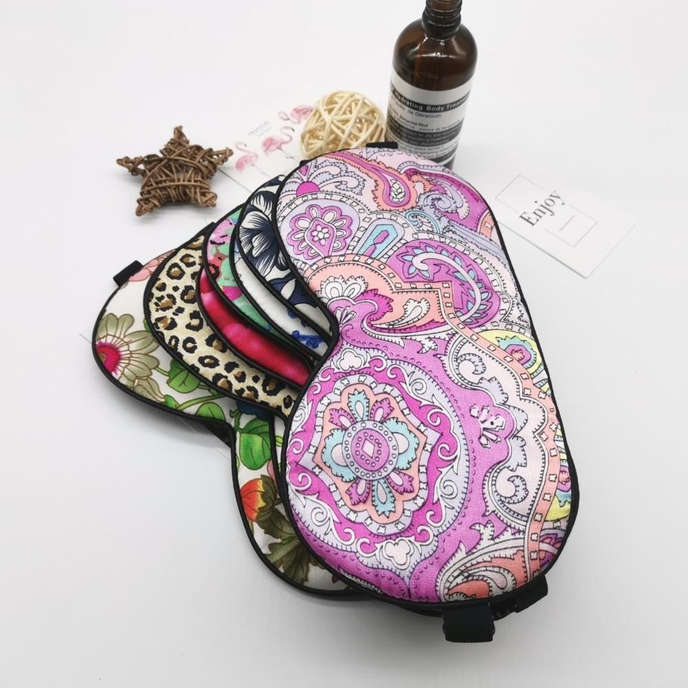 Pure Silk Eye Shading Mask Floral Pattern Travel Blindfold Sleep Eyeshade  Night Sleep Relax Aid