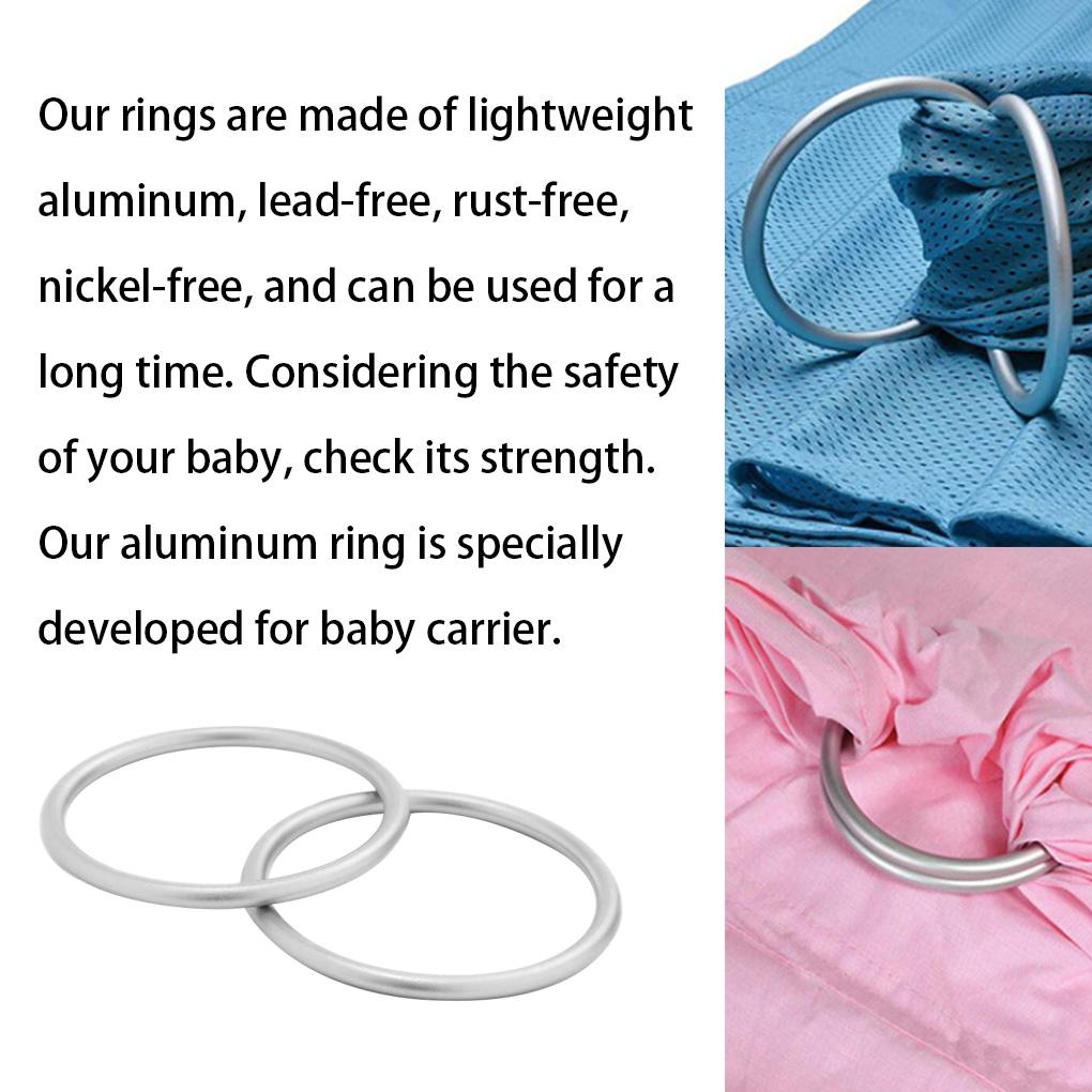 2pcs Baby Sling Rings Aluminium Carrying Strap Loop Rust-Proof No-Welds Toddler Ring Accessories