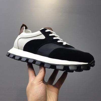 Ayakkabı Erkek trend ayakkabılar Yeni erkek ayakkabıları Platform taban Hafif spor ve boş zaman ayakkabıları Deri kumaşlı Forrest Gump ayakkabıları Kontrast renk b